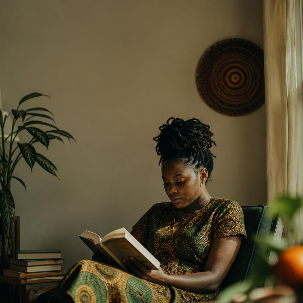 Une lectrice s’accorde quelques pages au calme chez elle