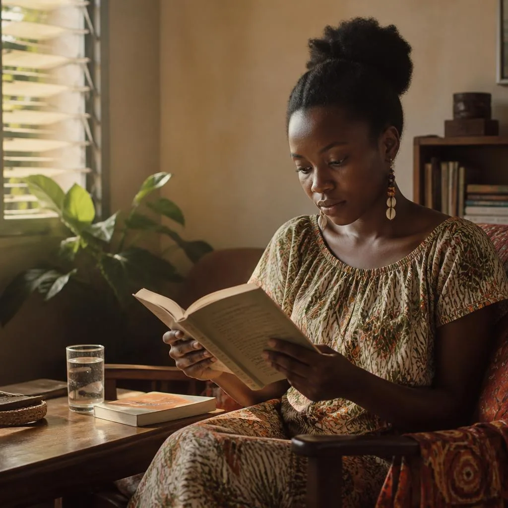 Une lectrice profite d’un moment de lecture sur eBook Cameroun